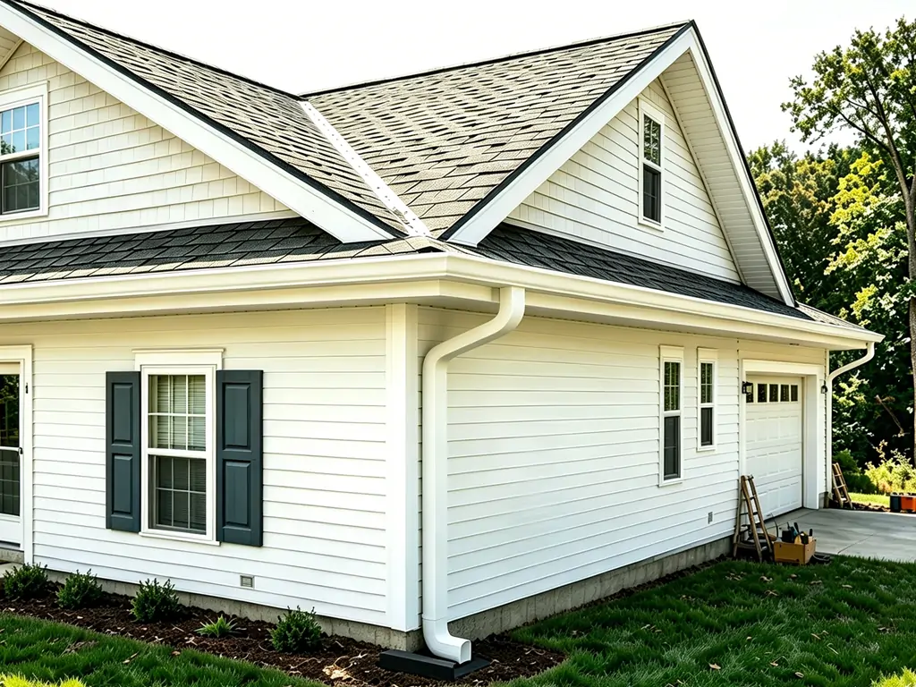 Aluminum Seamless Gutter Residential House Installation